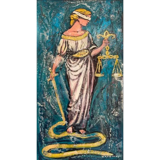 Justitia’nın Terazisi Yağlı Boya Tablosu