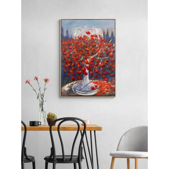 Poppies in the Glass Oil Painting