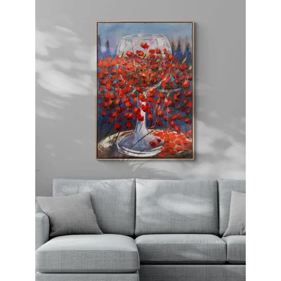Poppies in the Glass Oil Painting