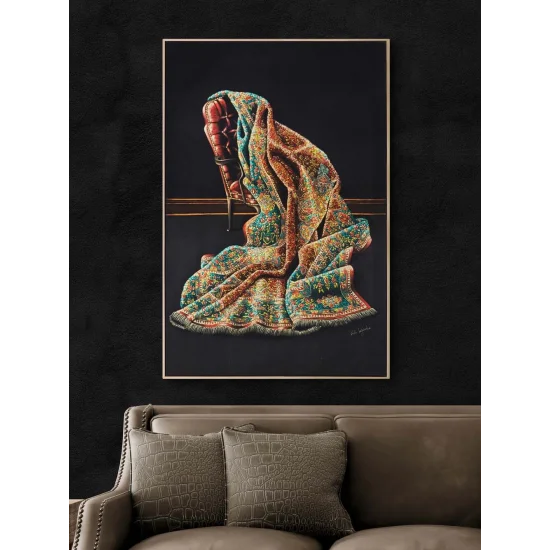 Kadife ve Nakış Yağlı Boya Tablosu