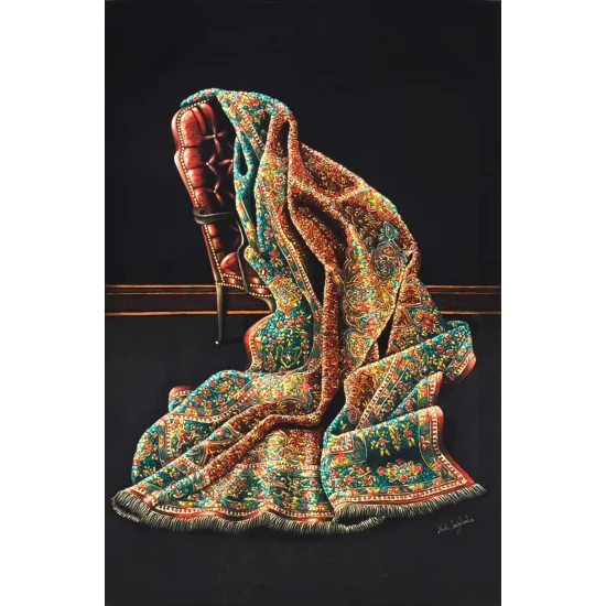 Kadife ve Nakış Yağlı Boya Tablosu