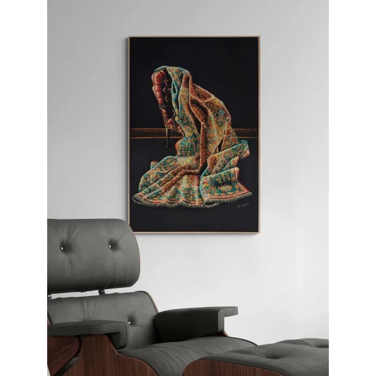 Kadife ve Nakış Yağlı Boya Tablosu