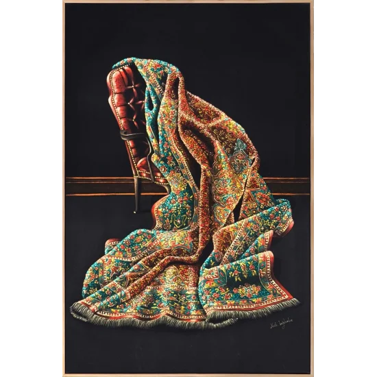 Kadife ve Nakış Yağlı Boya Tablosu