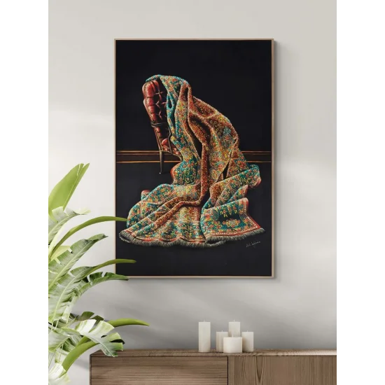 Kadife ve Nakış Yağlı Boya Tablosu