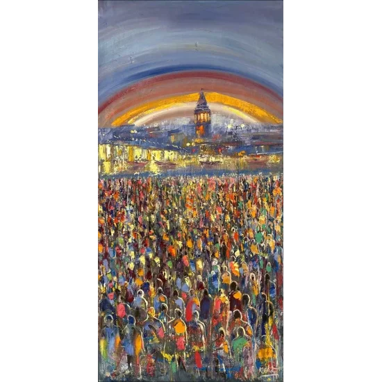 Kalabalık Yağlı Boya Tablosu