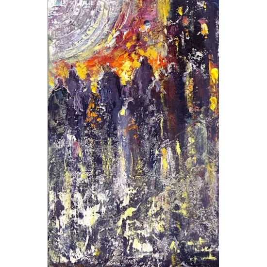 Kalabalıklarda Arayış Yağlı Boya Tablosu