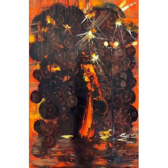 Kaldırımlar Şairinin Yürüyüşü Yağlı Boya Tablosu