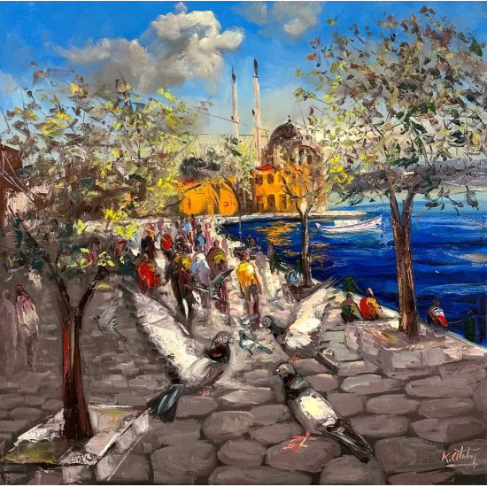 Kanat Çırpışlarıyla Ortaköy Yağlı Boya Tablosu