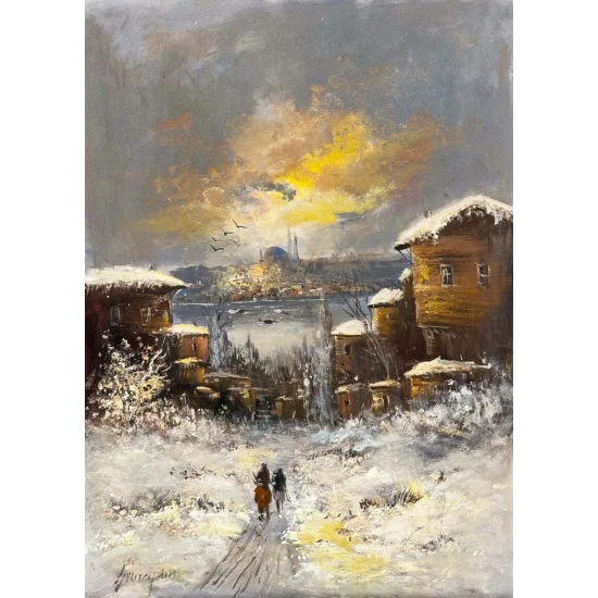 Memories Blending into Snow Oil Painting