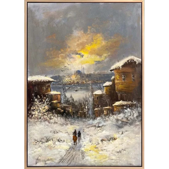 Memories Blending into Snow Oil Painting