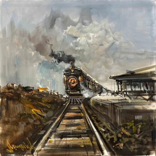 Kara Tren Yağlı Boya Tablosu