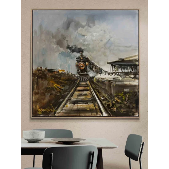 Kara Tren Yağlı Boya Tablosu