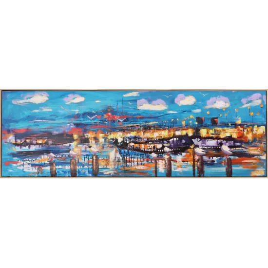 Karaköyde Güvercinler Yağlı Boya Tablosu