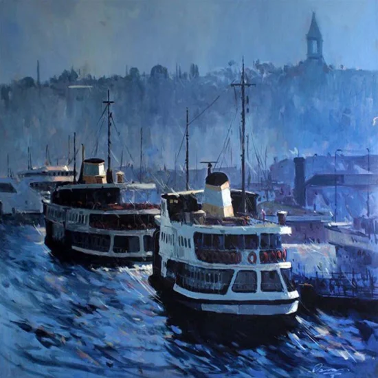Karakoy Pier Oil Painting