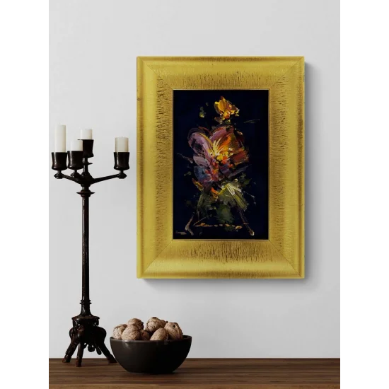 Karanlıkta Açan Zambak Yağlı Boya Tablosu