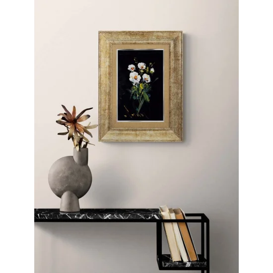 Karanlıkta Beyaz Yağlı Boya Tablosu