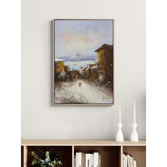 Walkers in the Snow Oil Painting