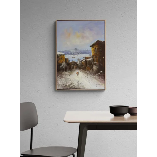 Walkers in the Snow Oil Painting