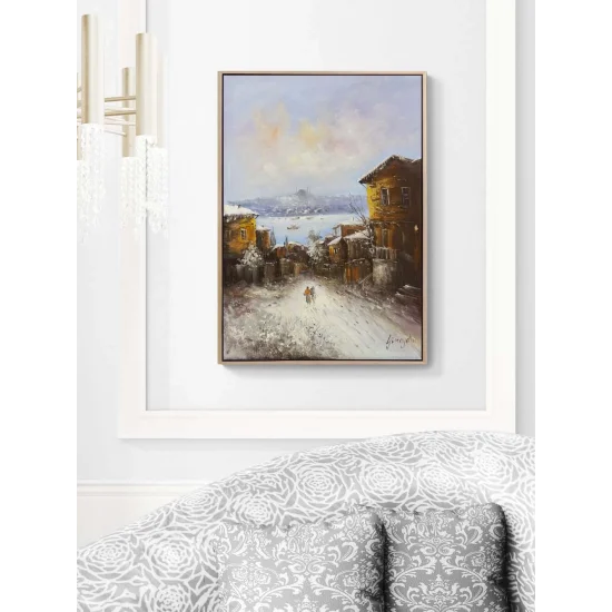 Walkers in the Snow Oil Painting