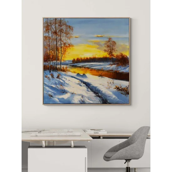 Karın İçinden Geçen Zaman Yağlı Boya Tablosu