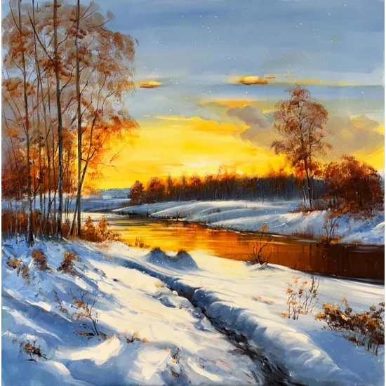 Karın İçinden Geçen Zaman Yağlı Boya Tablosu