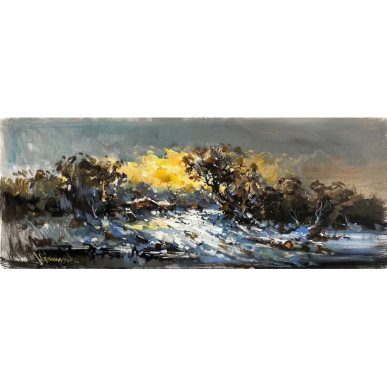 Snow-Covered Hills Oil Painting