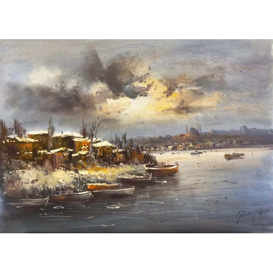 Karlı İstanbul Yağlı Boya Tablosu