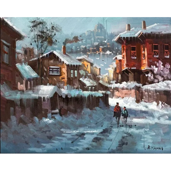 Karlı Sabahlar Yağlı Boya Tablosu