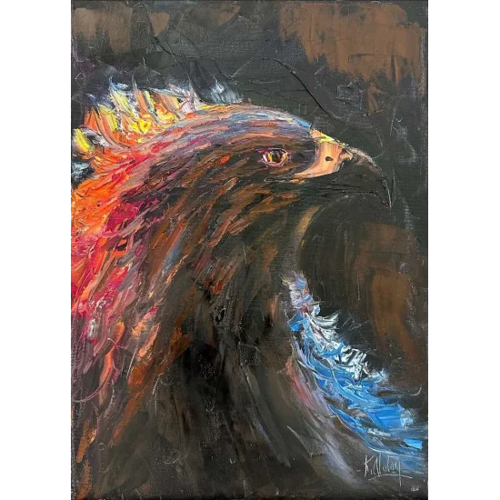 Kartalın Duruşu Yağlı Boya Tablosu