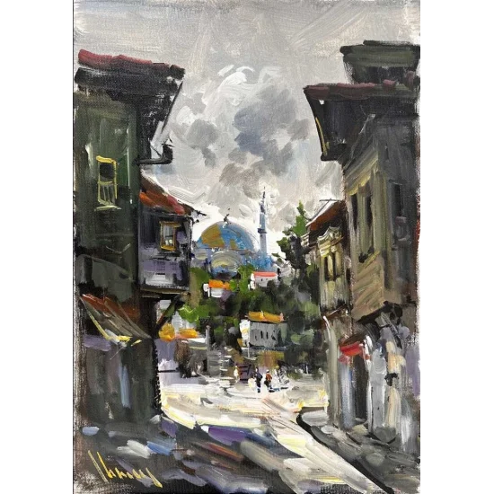 Old Quarters of the Town Oil Painting