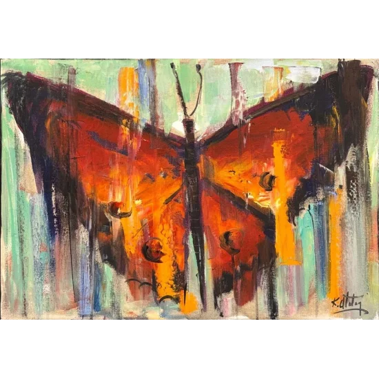 Kelebeğin Hikâyesi Yağlı Boya Tablosu