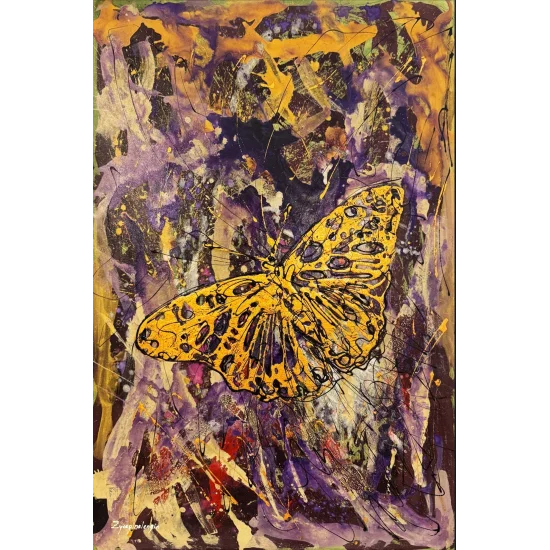 Kelebeğin Sonsuzluk Hali Yağlı Boya Tablosu