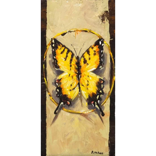 Kelebek ve Işık Yağlı Boya Tablosu