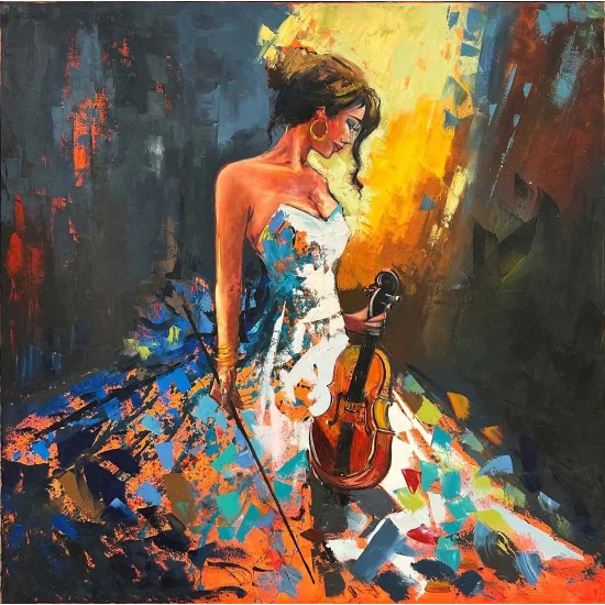 The Violinists Last Song Oil Painting