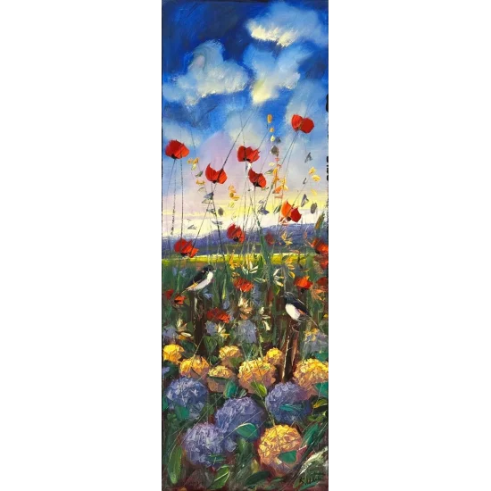 Kır Çiçeklerinin Fısıltısı Yağlı Boya Tablosu