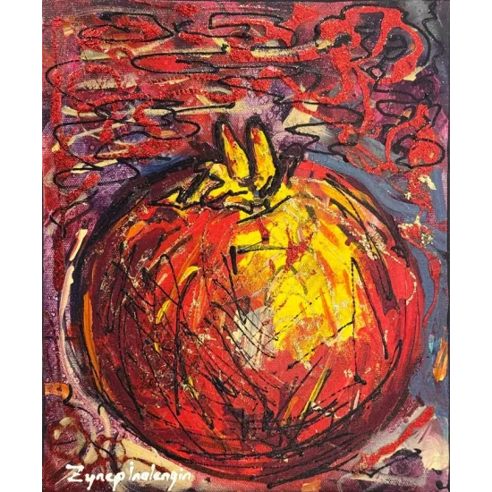 Kırmızı Bir Sır Yağlı Boya Tablosu