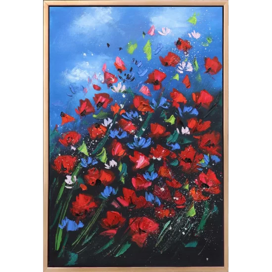 Red Flowers Oil Painting