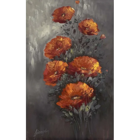 Red Wedding Flowers Oil Painting