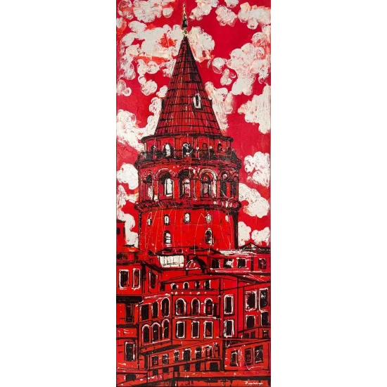 Red Galata Oil Painting