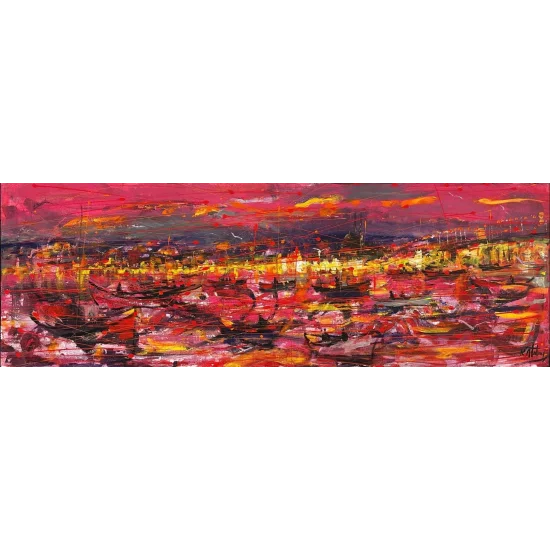 Kırmızının İstanbul Hâli Yağlı Boya Tablosu
