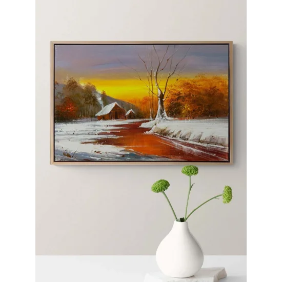 Kış Eskizi Yağlı Boya Tablosu