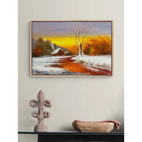 Kış Eskizi Yağlı Boya Tablosu