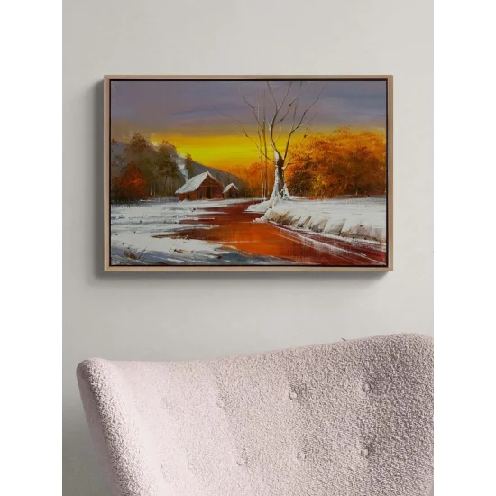 Kış Eskizi Yağlı Boya Tablosu