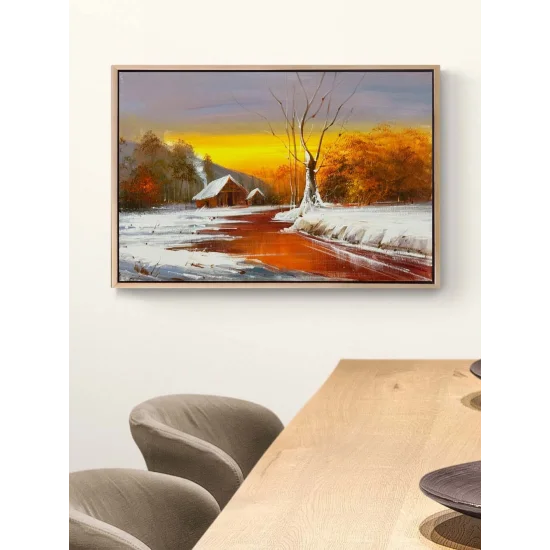 Kış Eskizi Yağlı Boya Tablosu