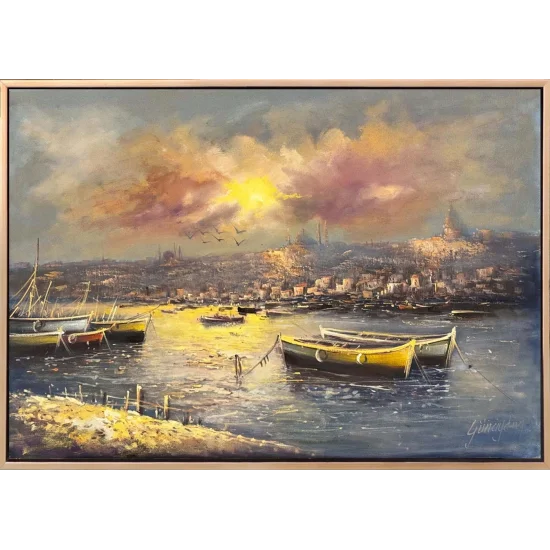 Kış Günü İstanbul Yağlı Boya Tablosu
