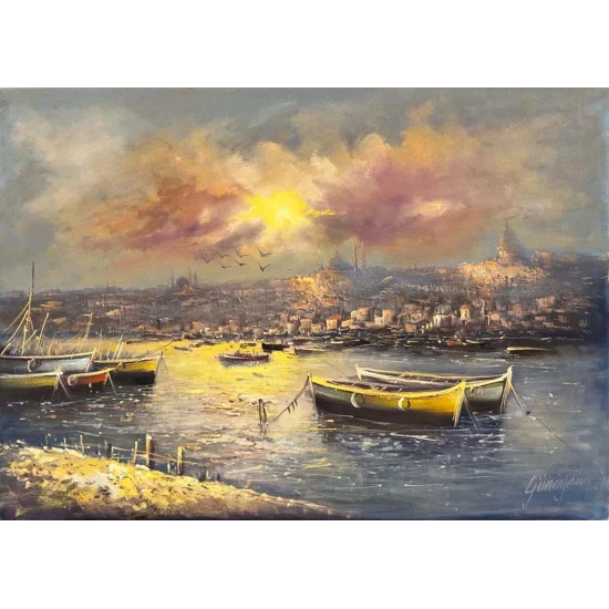 Kış Günü İstanbul Yağlı Boya Tablosu