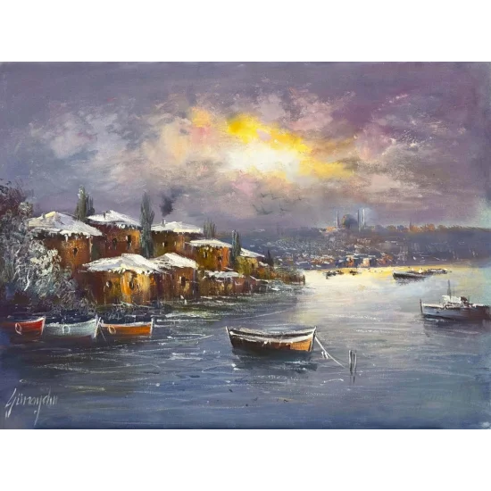 Winter Istanbul Oil Painting