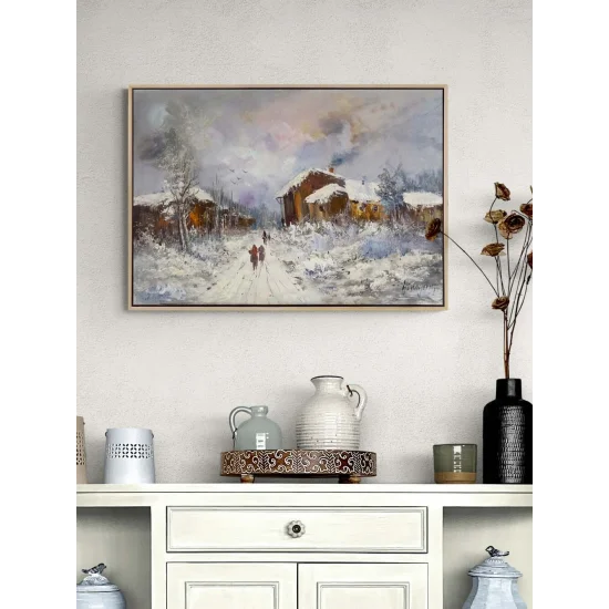 Silence Walking into Winter Oil Painting