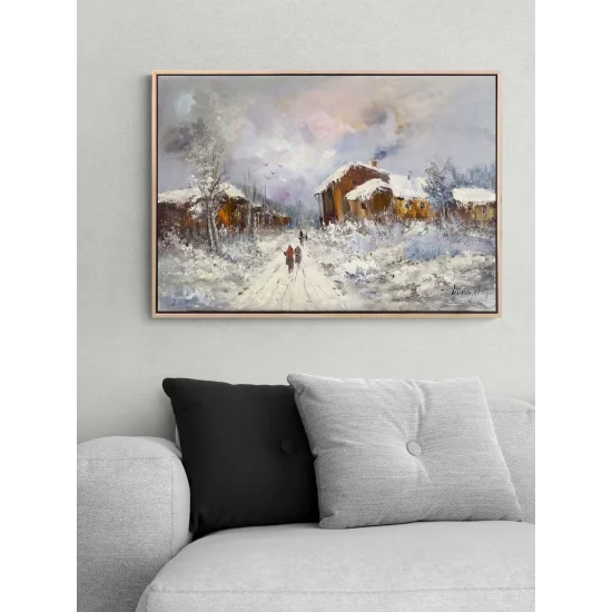 Silence Walking into Winter Oil Painting