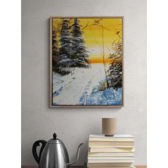 Kışın Hatırlattıkları Yağlı Boya Tablosu